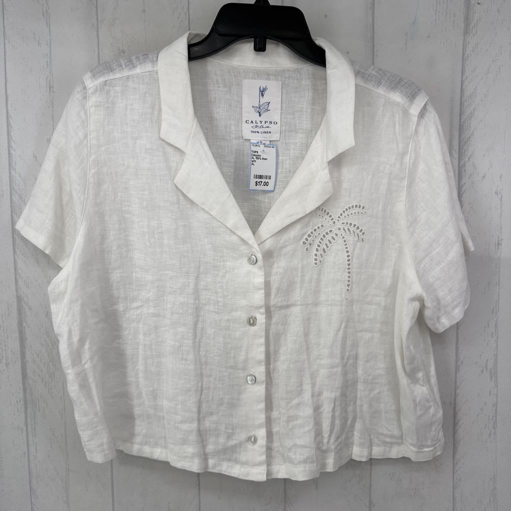 XL 100% linen button s/s shirt