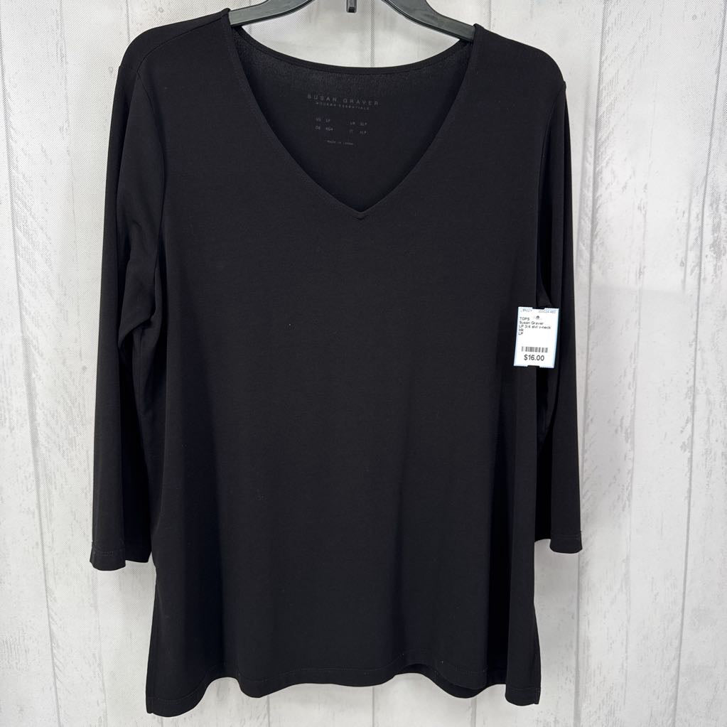 LP 3/4 slvl v-neck top