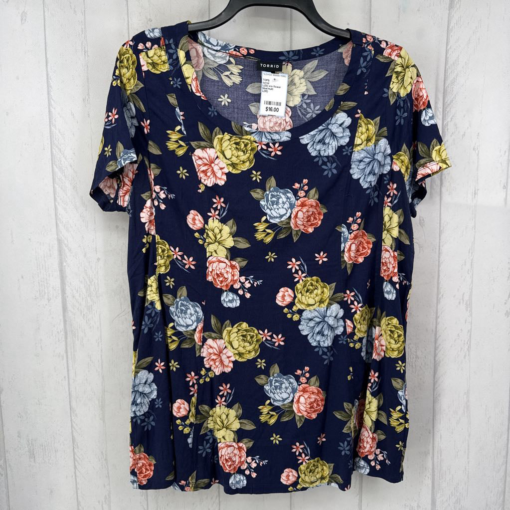 L(00) s/s flower print top