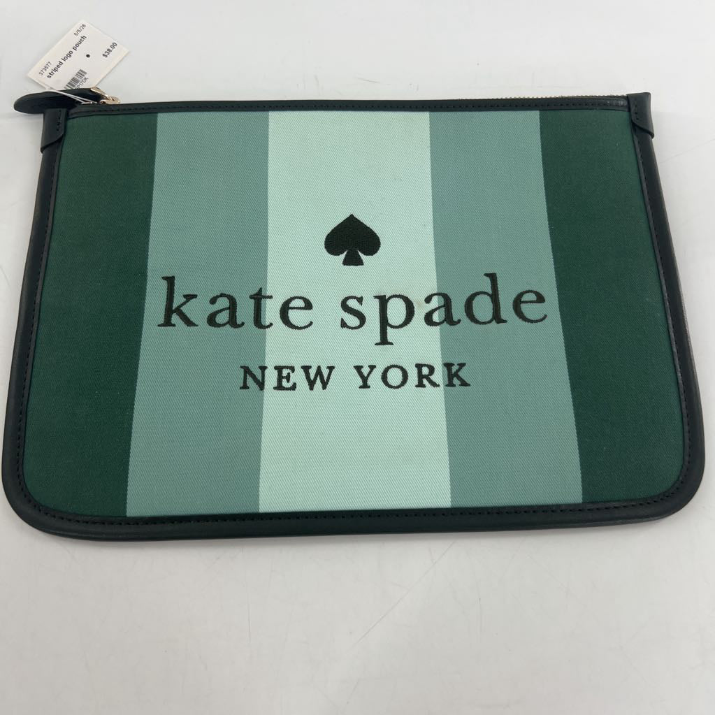 striped logo pouch