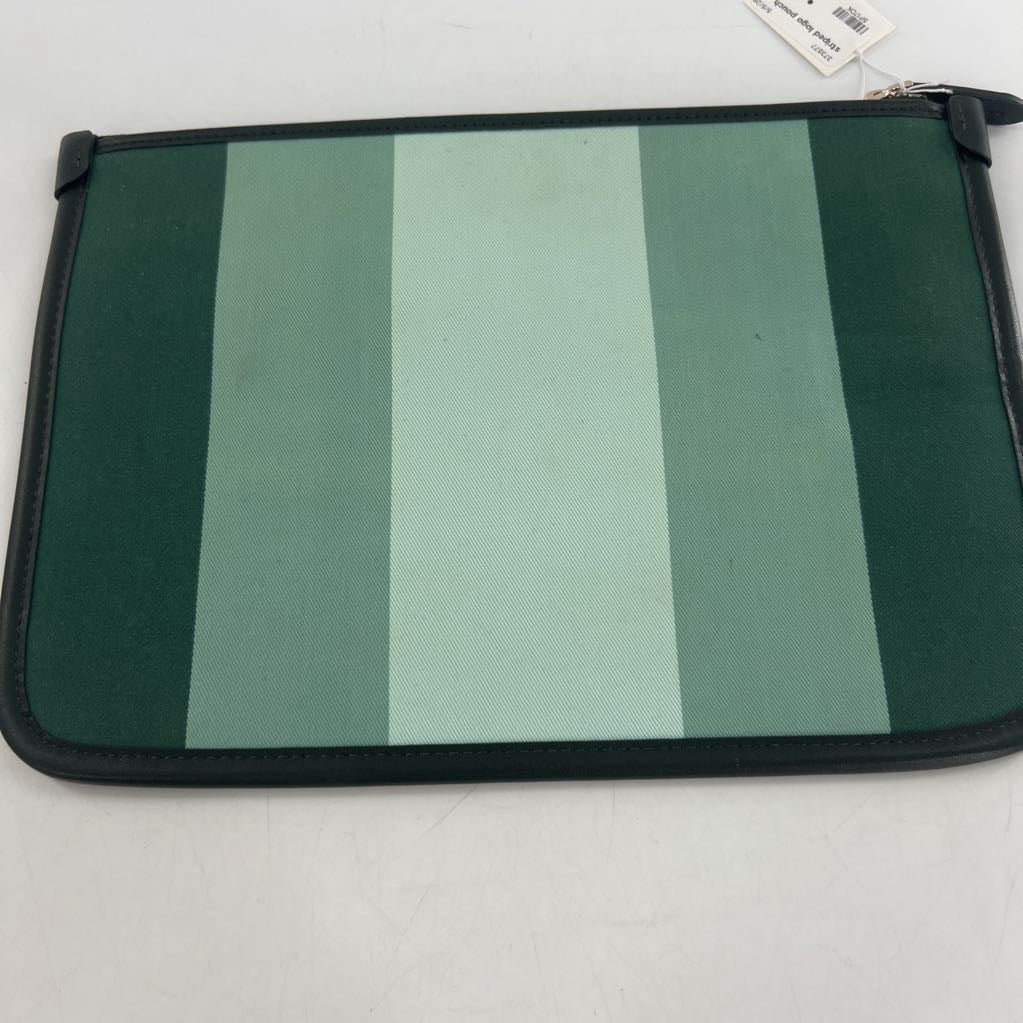 striped logo pouch