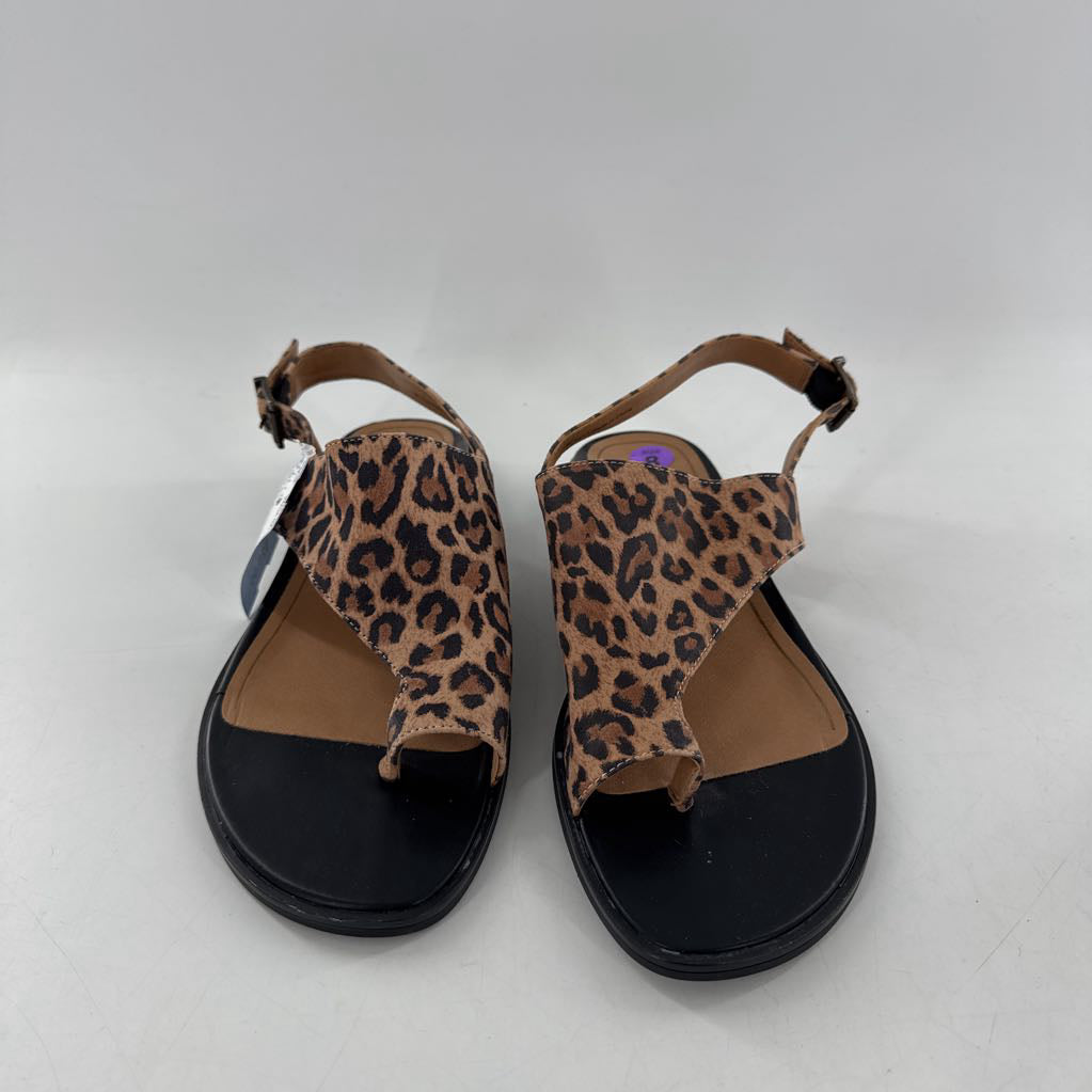 8 animal print ankle strap thong sandal