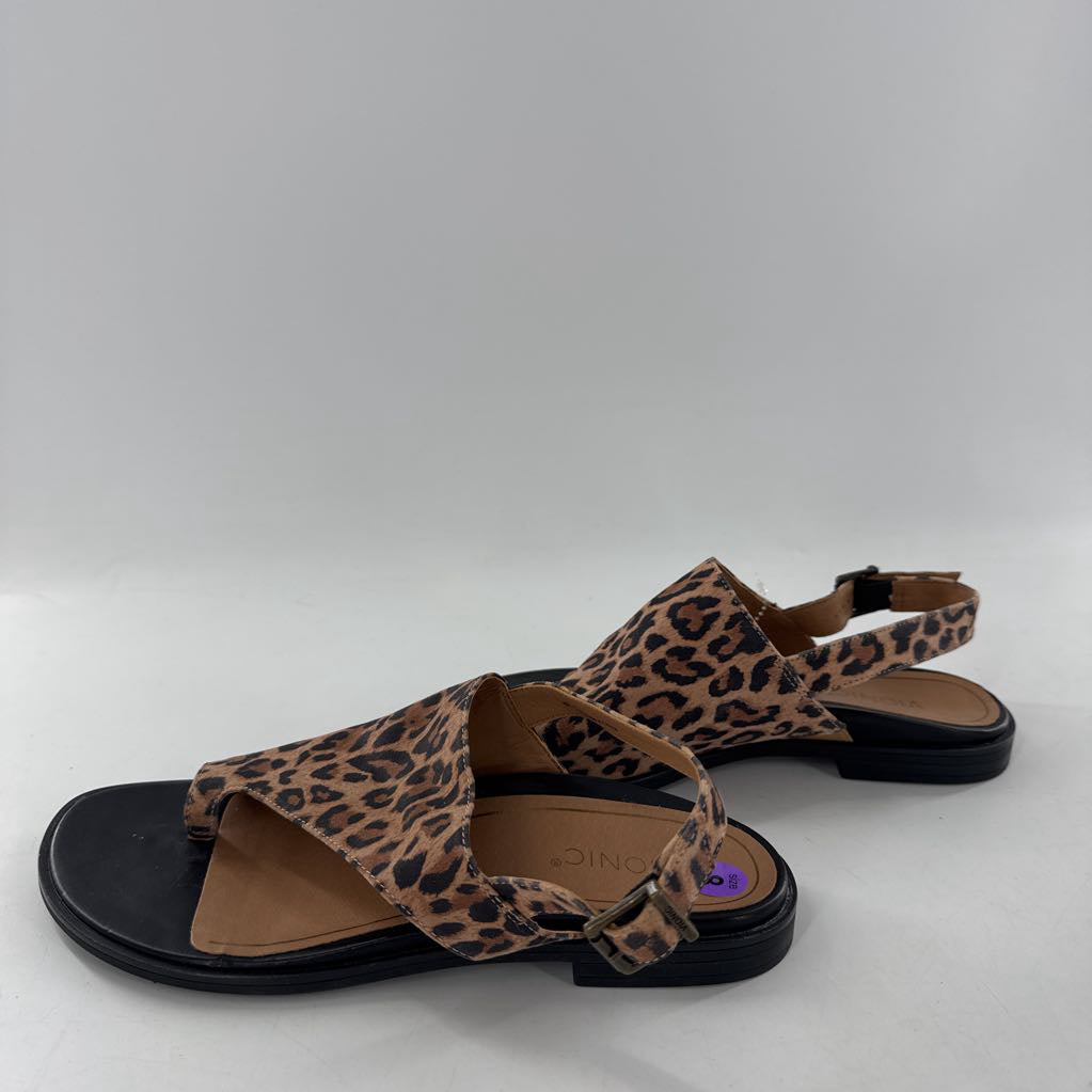 8 animal print ankle strap thong sandal