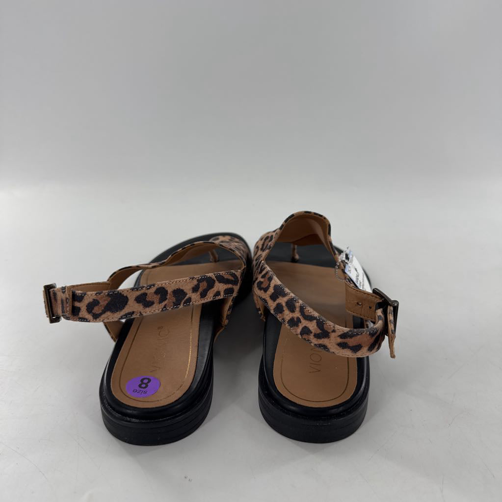8 animal print ankle strap thong sandal