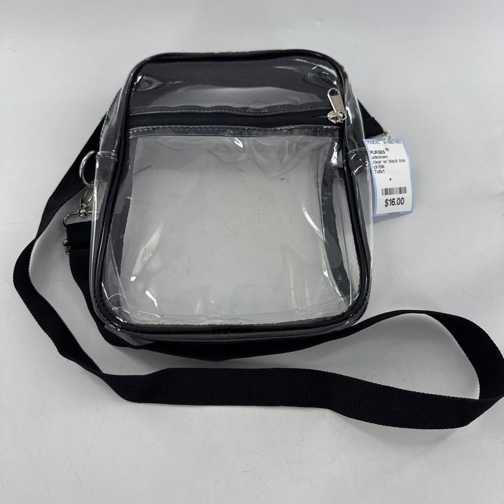 clear w/ black trim crossbody