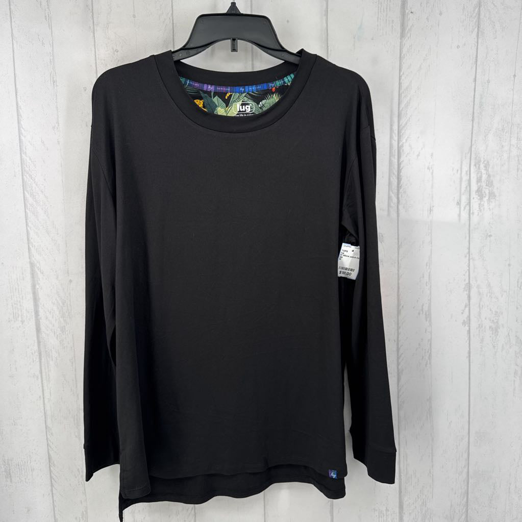 M elbow patch l/s crew neck top