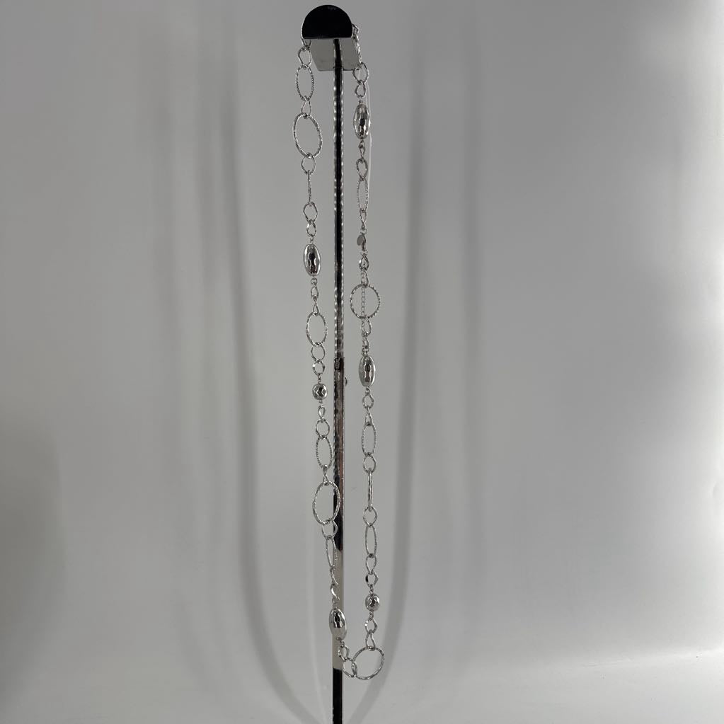 22" silver tone chain necklace