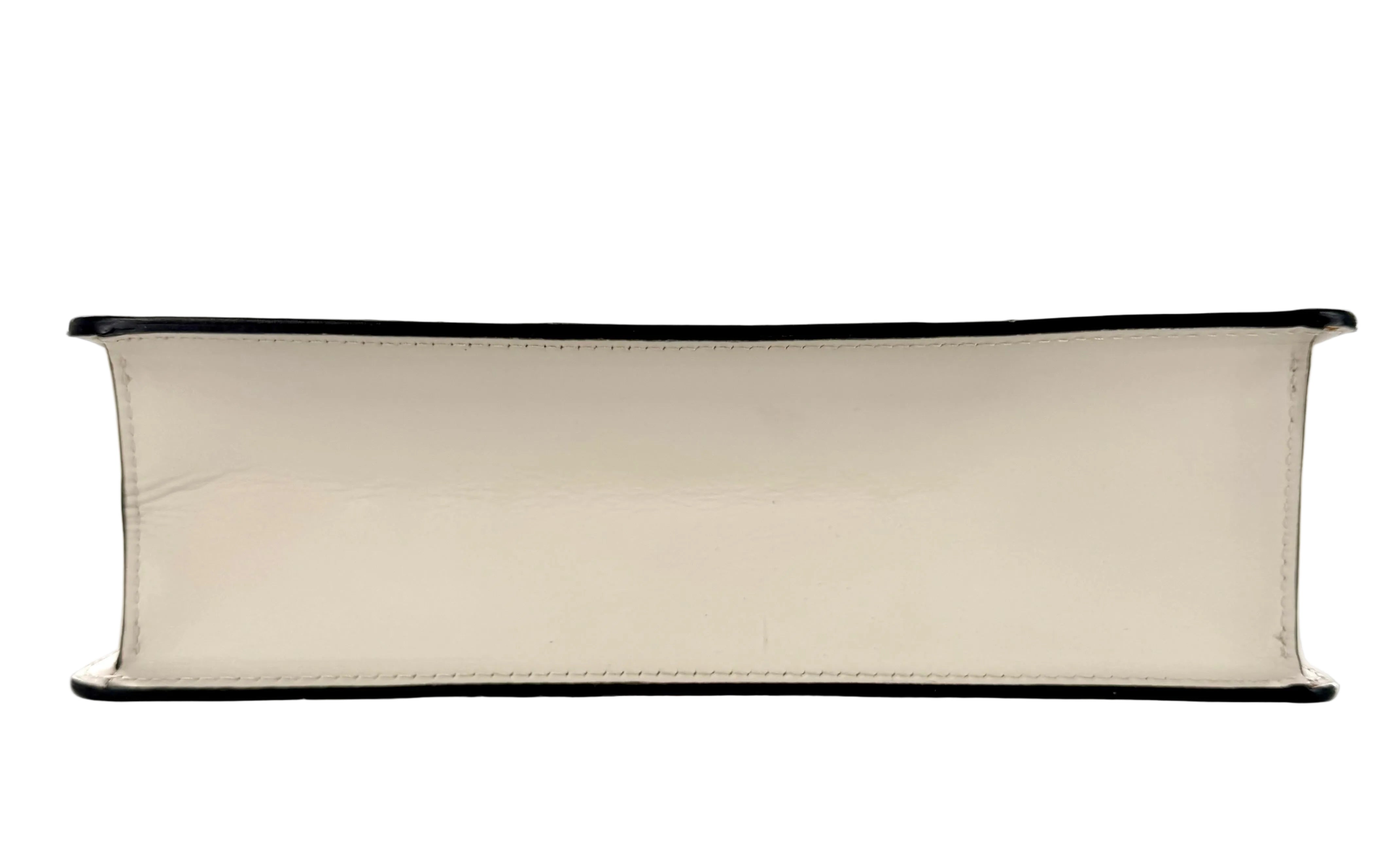Gucci Calfskin Small Sylvie Shoulder Bag Off White w/ Ribbon Strap