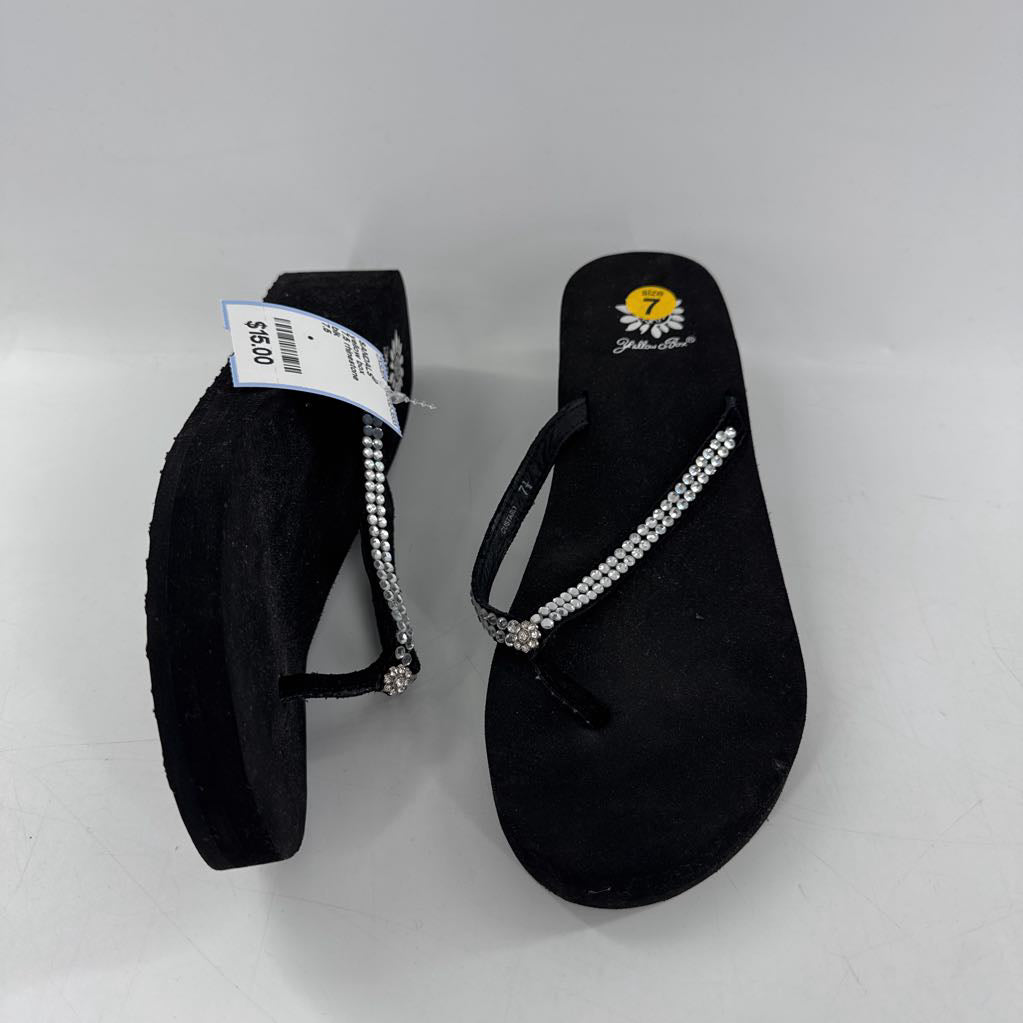 7.5 rhinestone wedge heel flip-flop