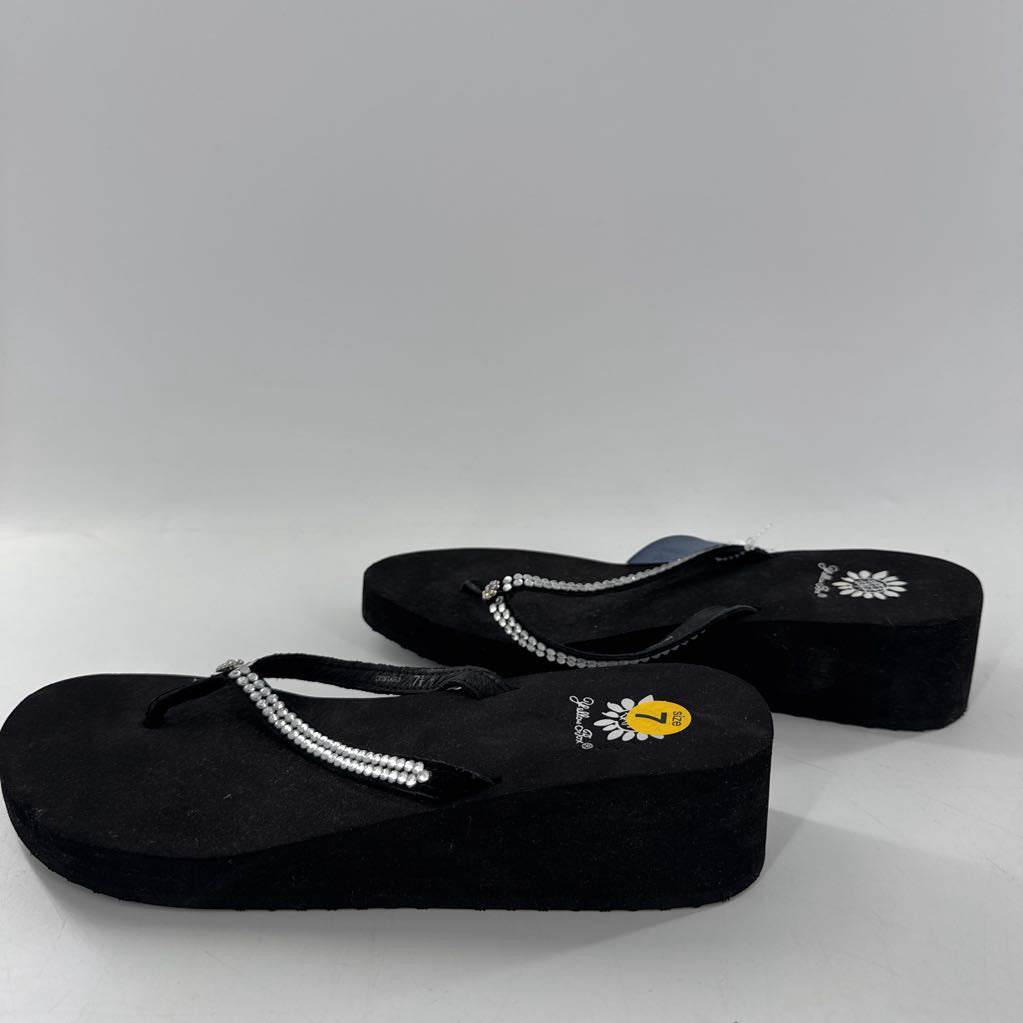 7.5 rhinestone wedge heel flip-flop