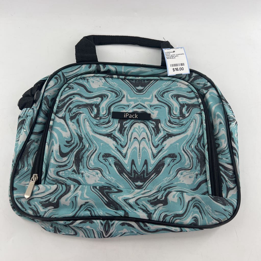 swirl print cosmetic bag
