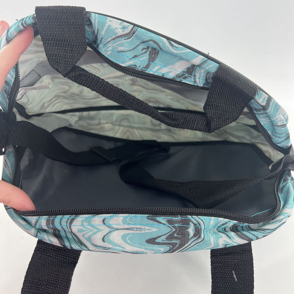 swirl print cosmetic bag
