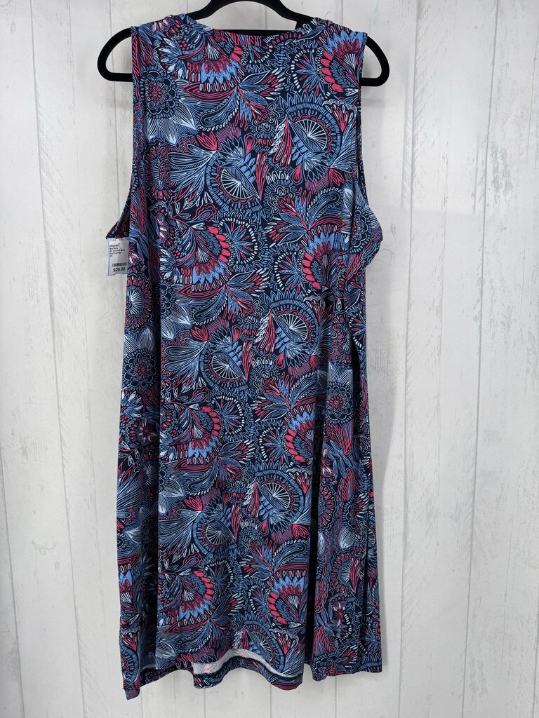 2X printed slvls swing dress