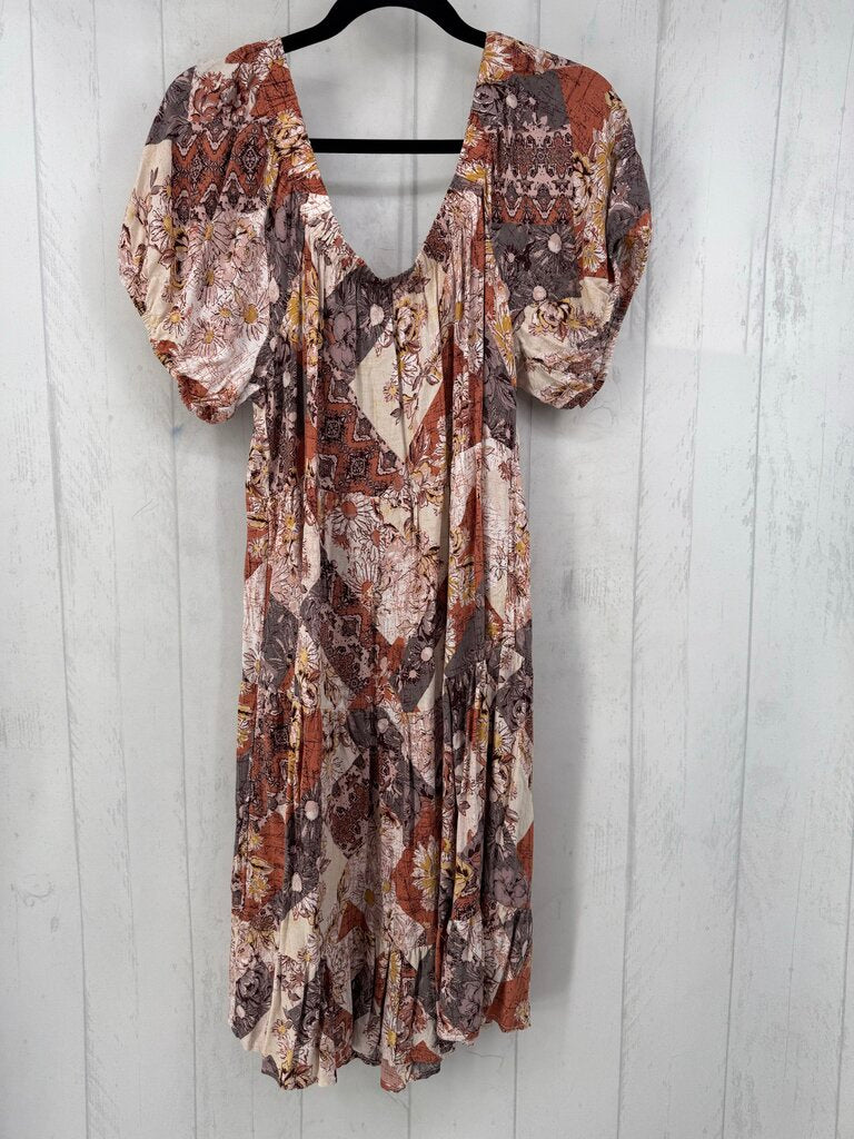 XL flo print s/s dress