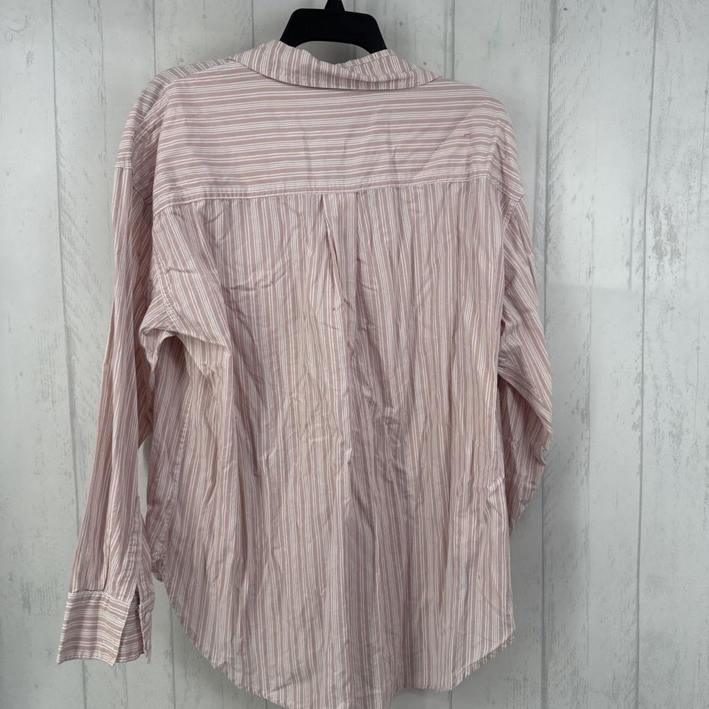 L striped button down l/s top