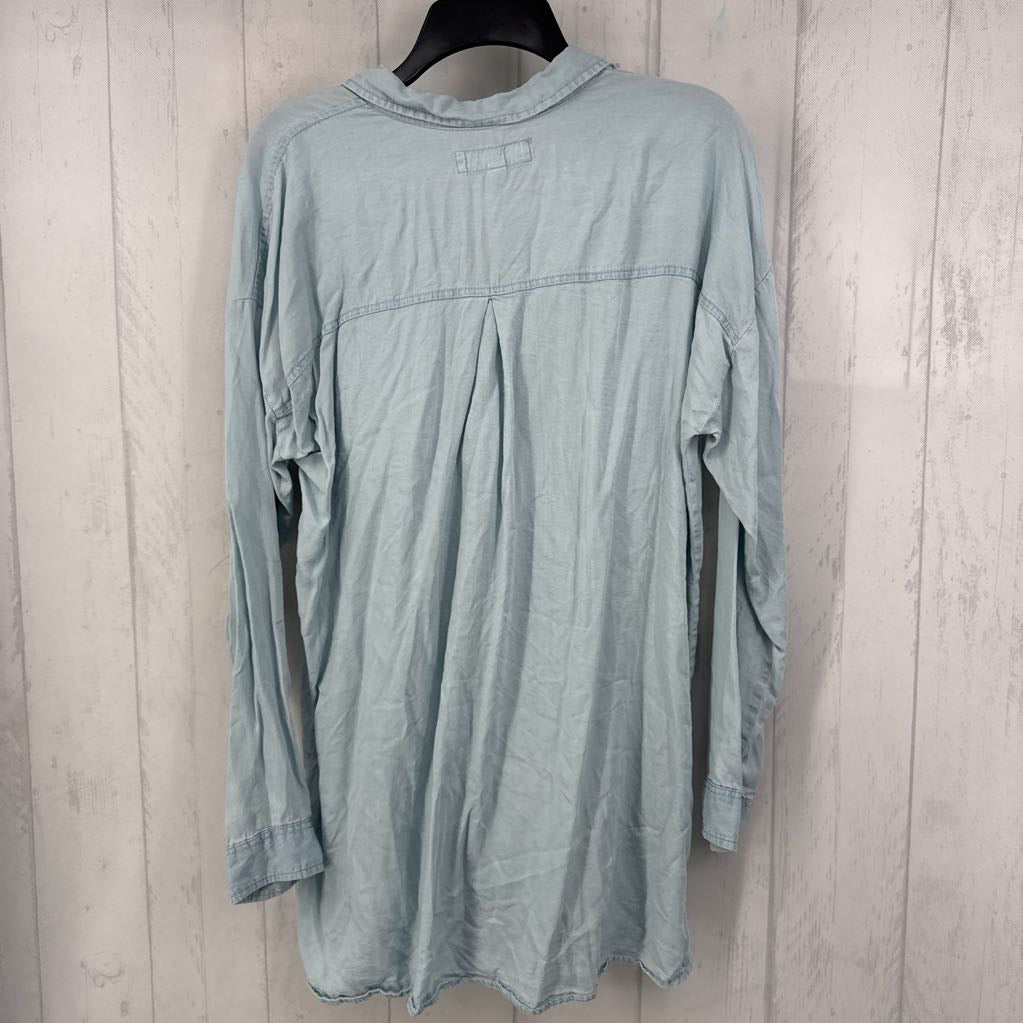 M denim button down l/s top