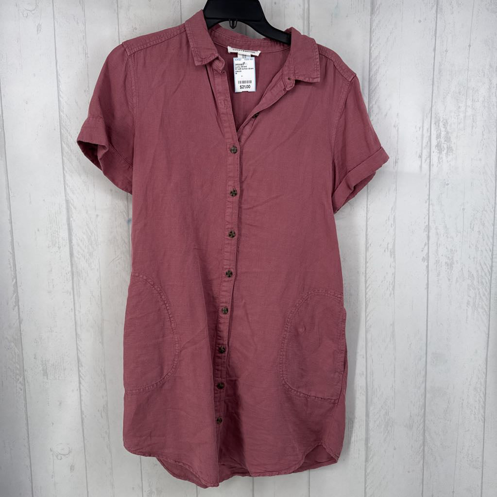 M twill button down s/s dress