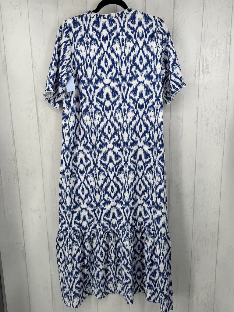 M printed tassel tie s/s dress