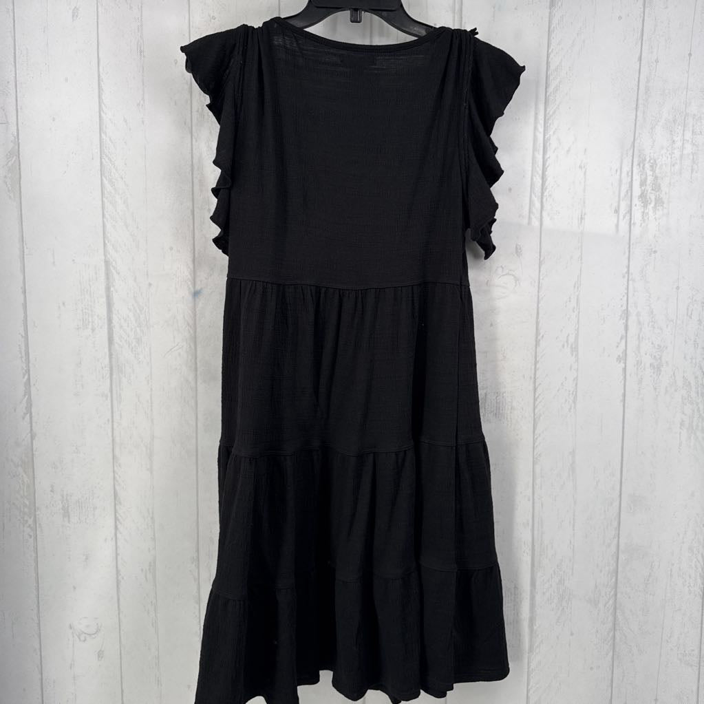 L v-neck flutter slv dress