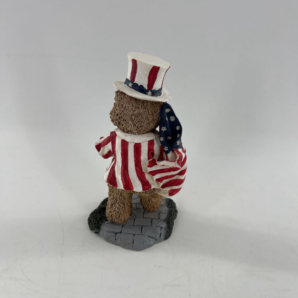 patriotic bear figurine-sam