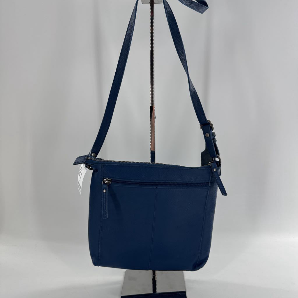 top zip leather crossbody