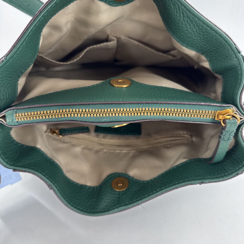 triple entry pebbled crossbody