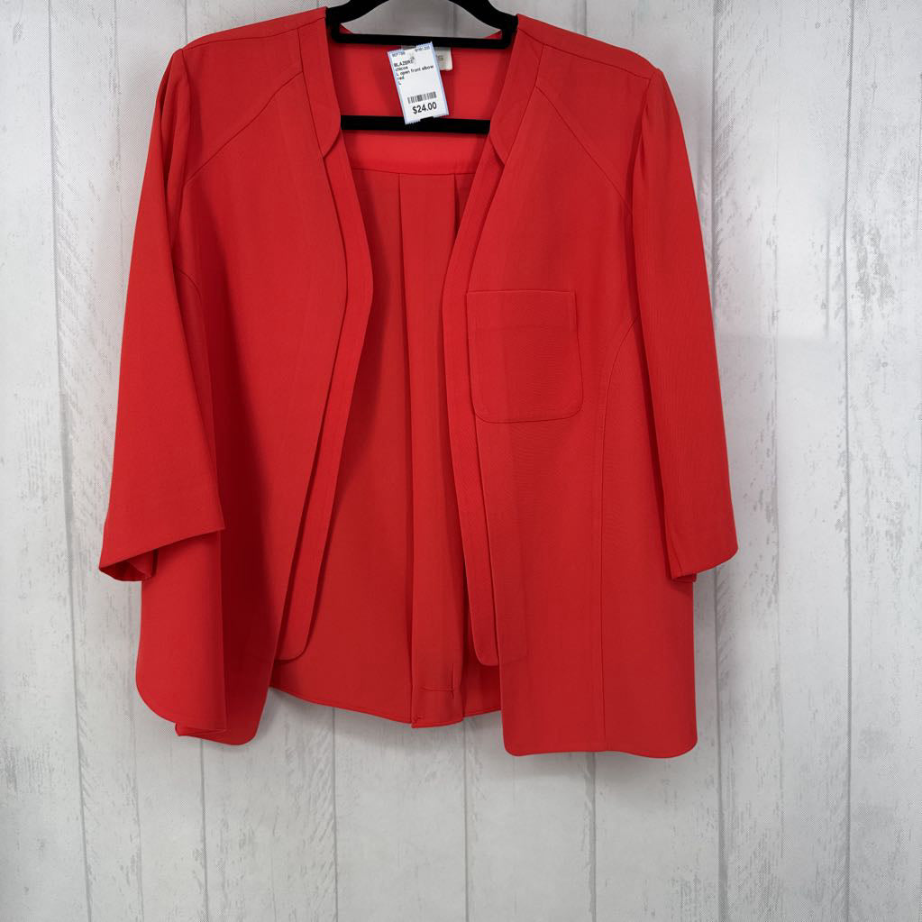 L open front elbow slv blazer