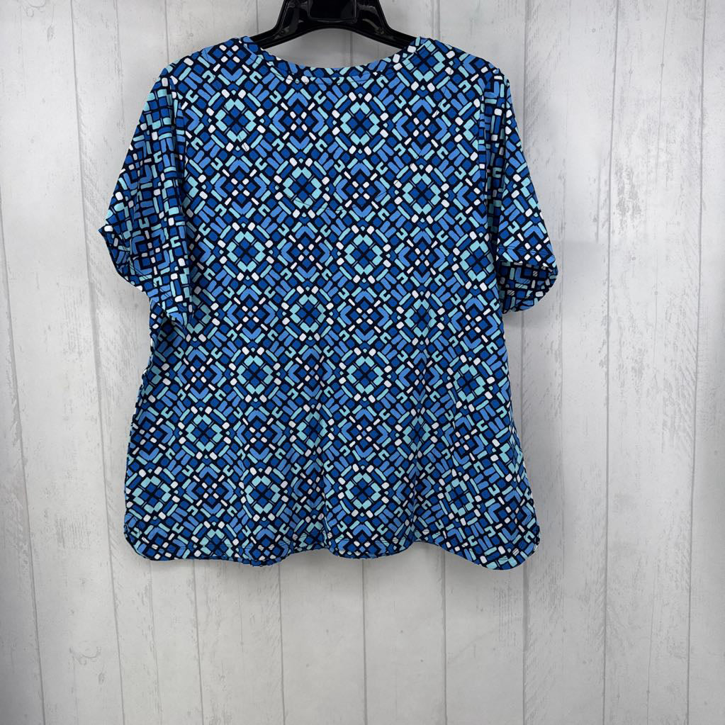 1X printed v-neck s/s tee