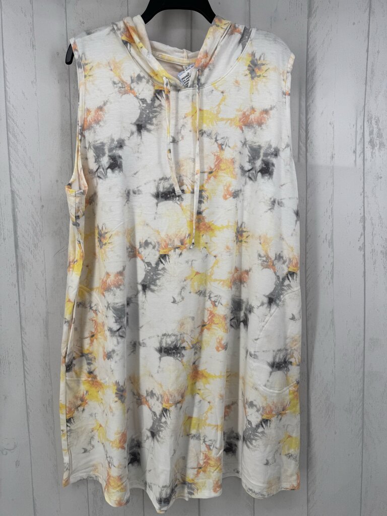 22/24w tie-dye hooded slvls dress