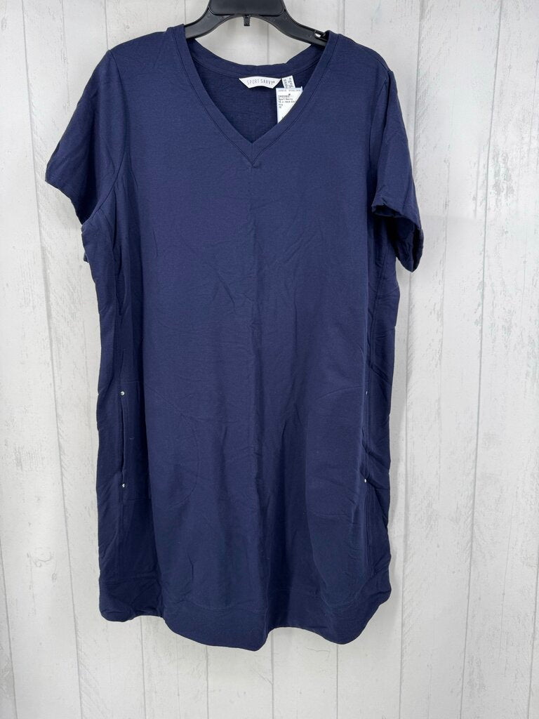 1X v- neck s/s t-shirt dress