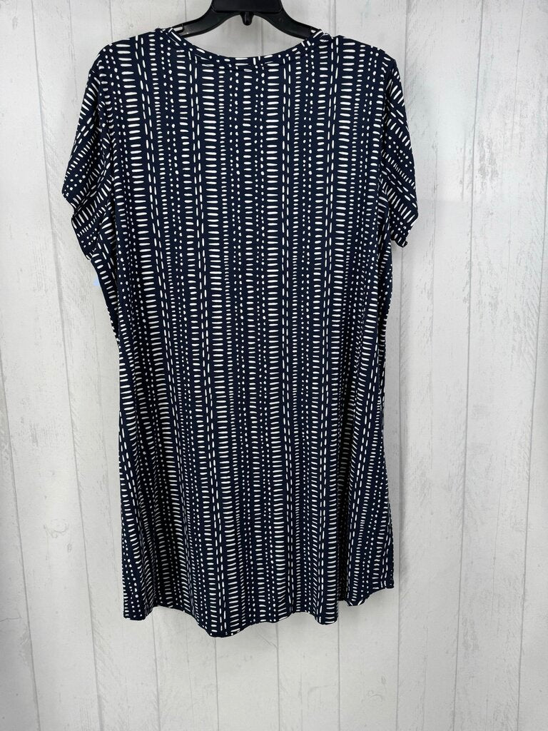 2X printed round neck s/s t-shirt dress