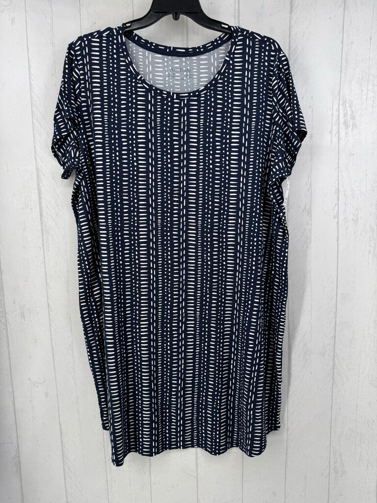 2X printed round neck s/s t-shirt dress