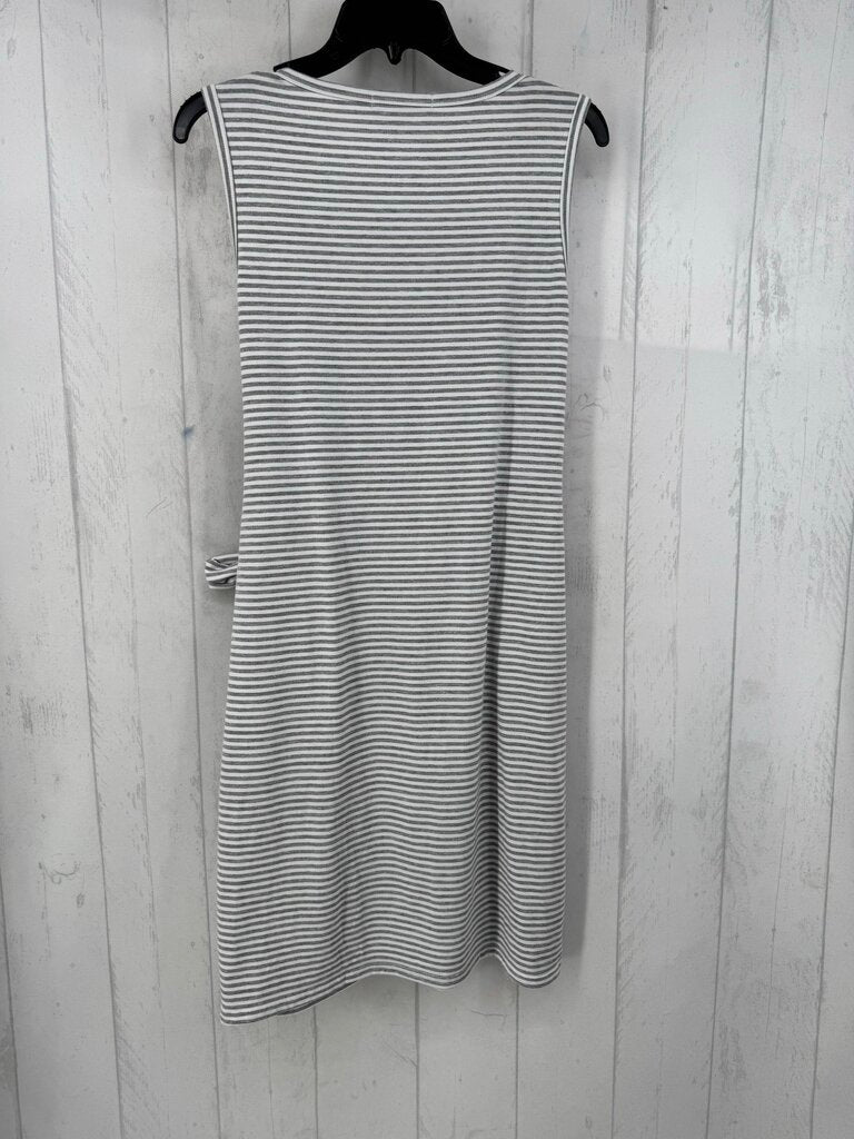 L striped tie front slvls dress