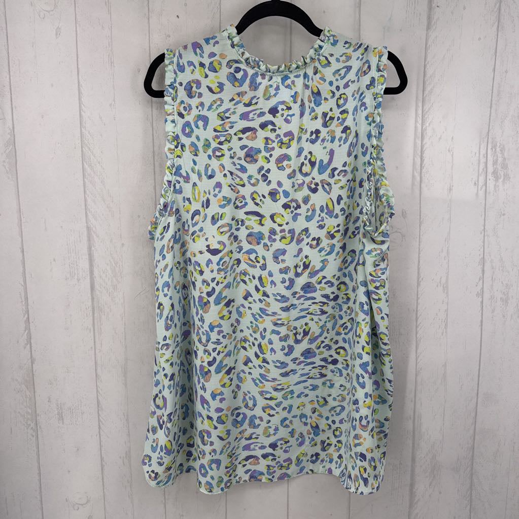 3XL animal print v-neck flowy tank