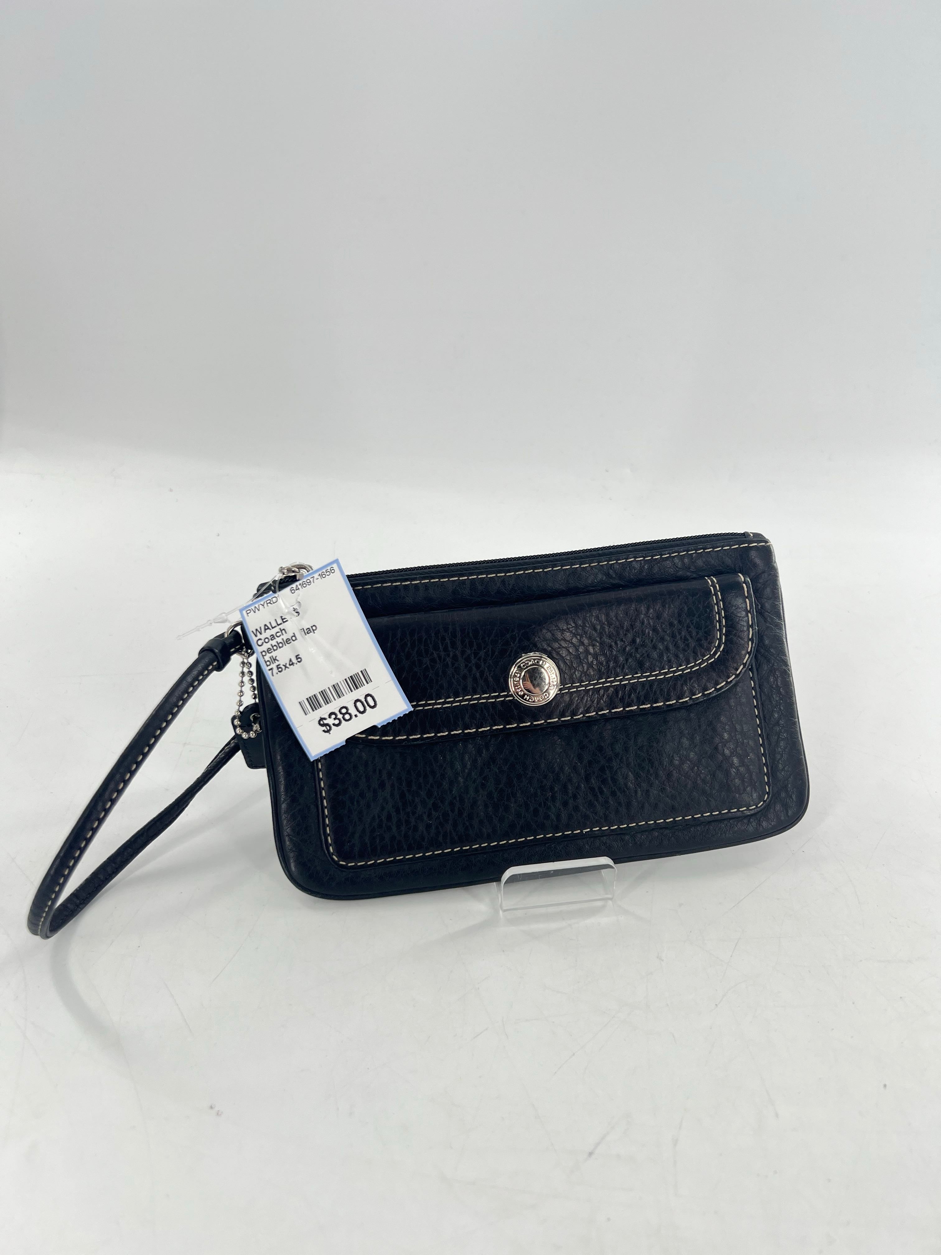 pebbled flap wristlet