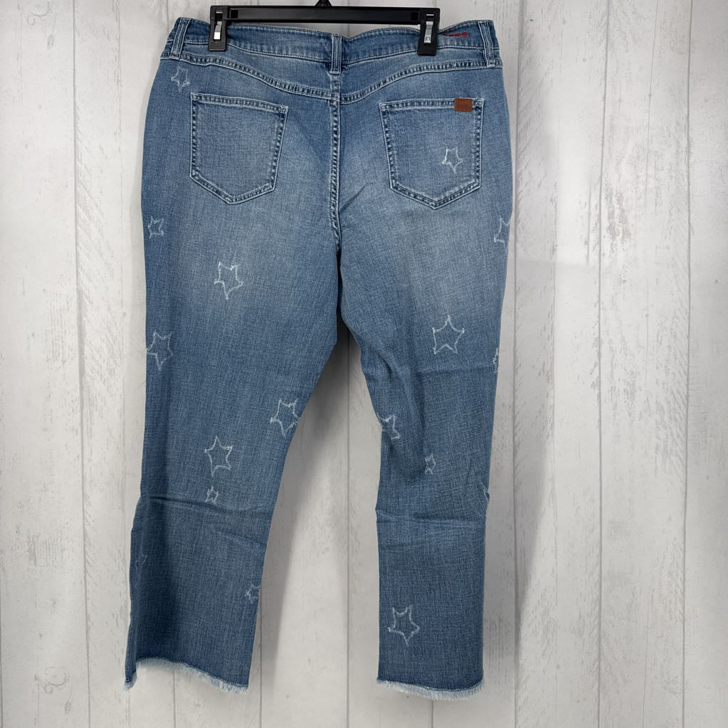 14 star print crop jean