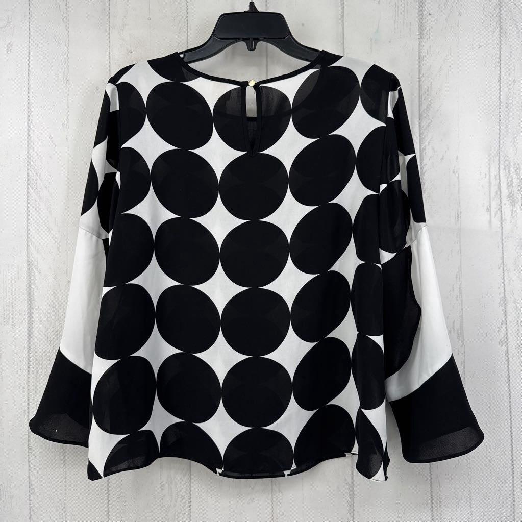 M polka dot flare slv top