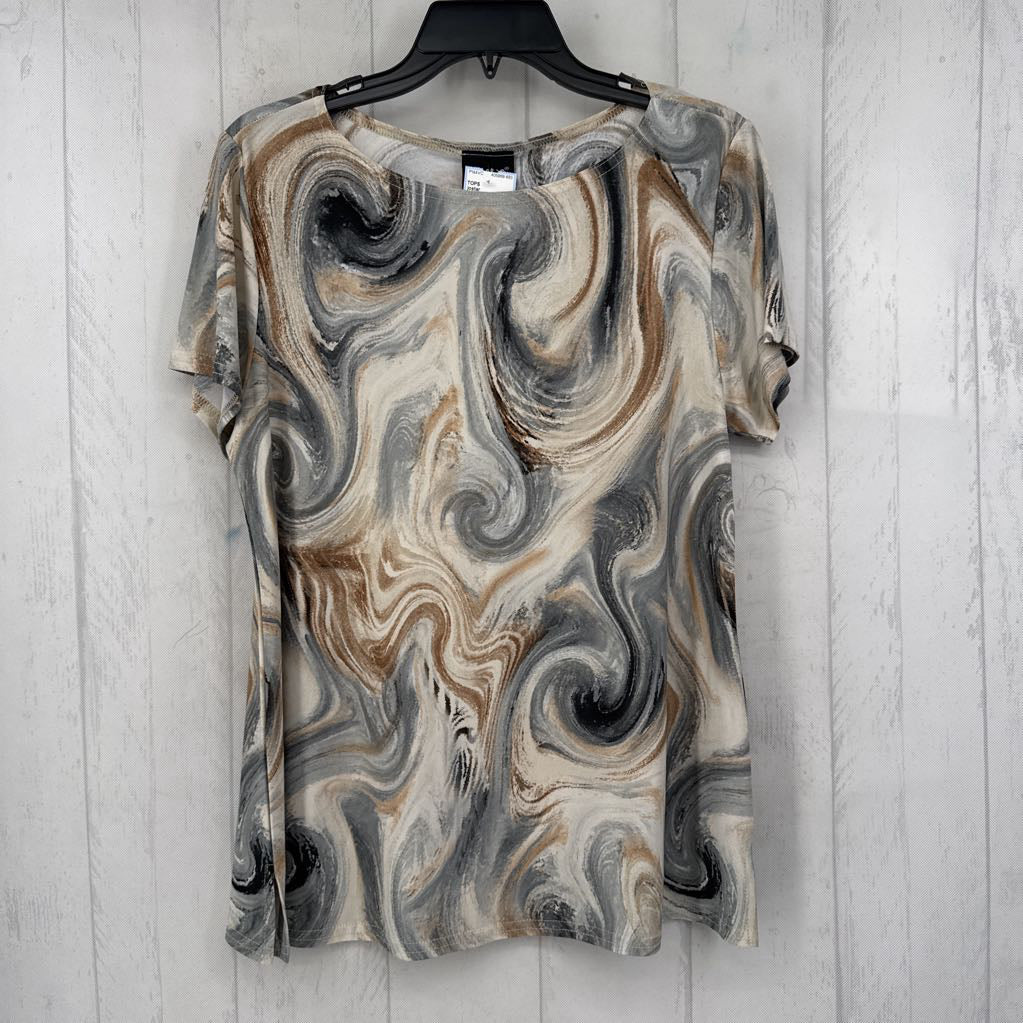 L swirl print s/s top