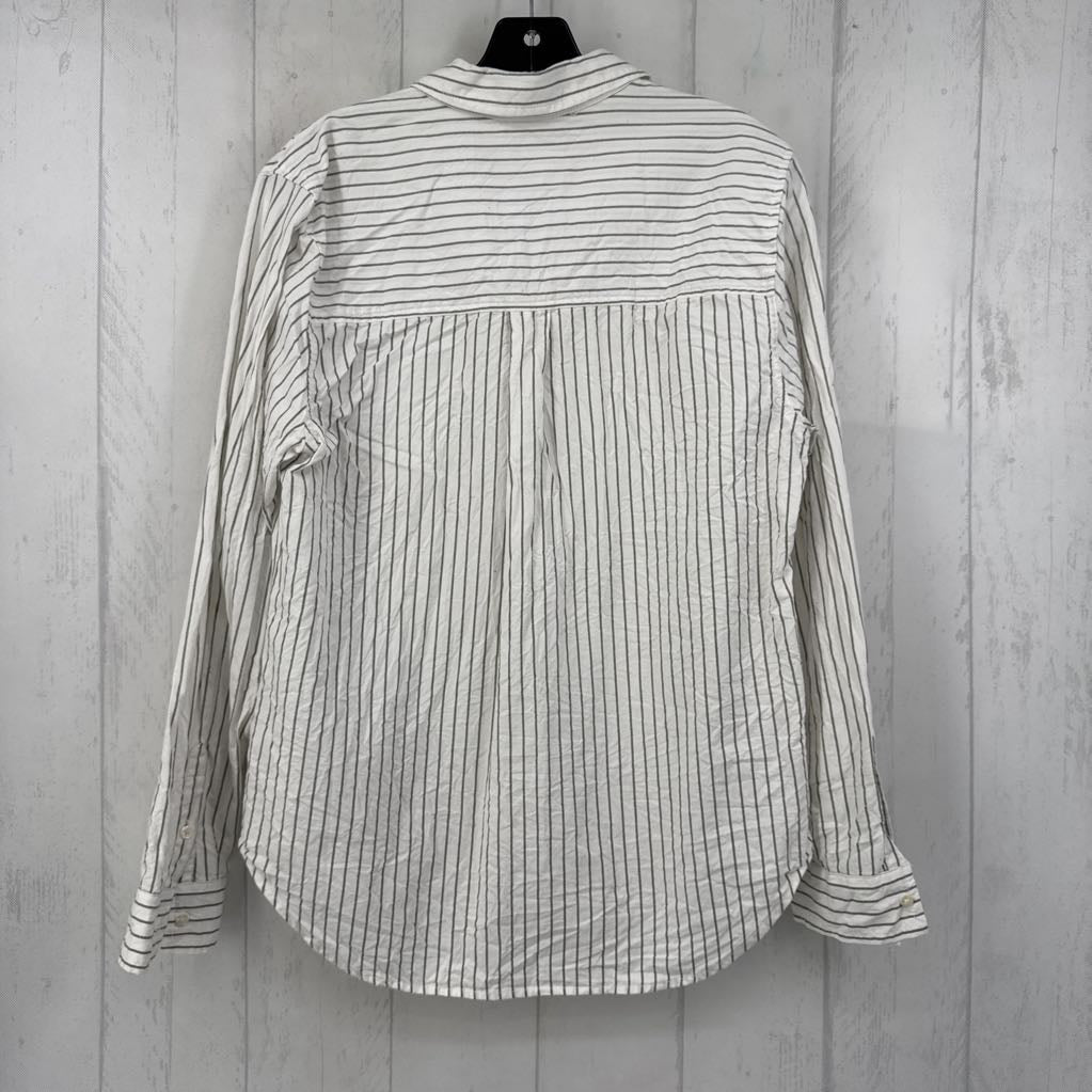 M striped button down l/s top