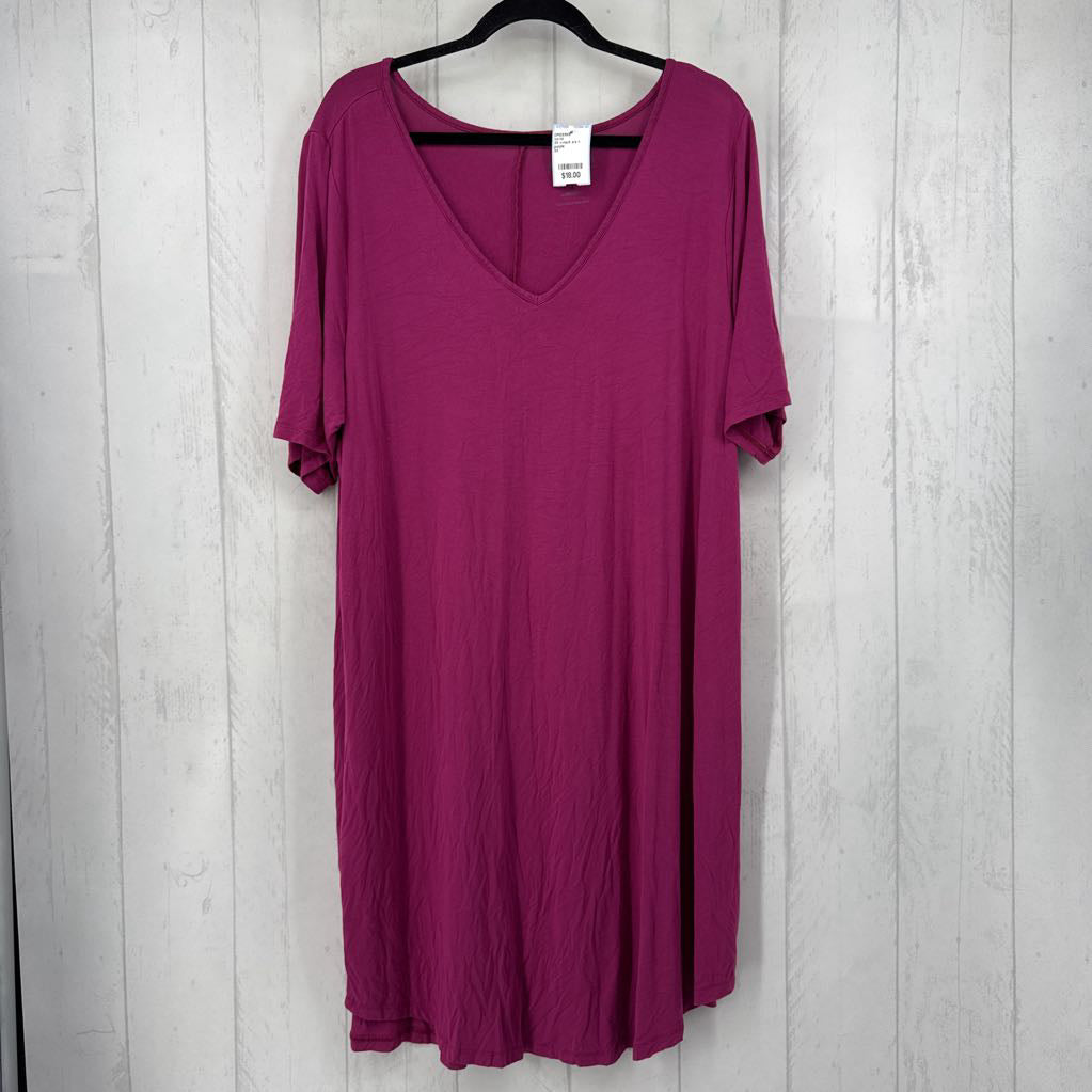 3X v-neck s/s t-shirt dress
