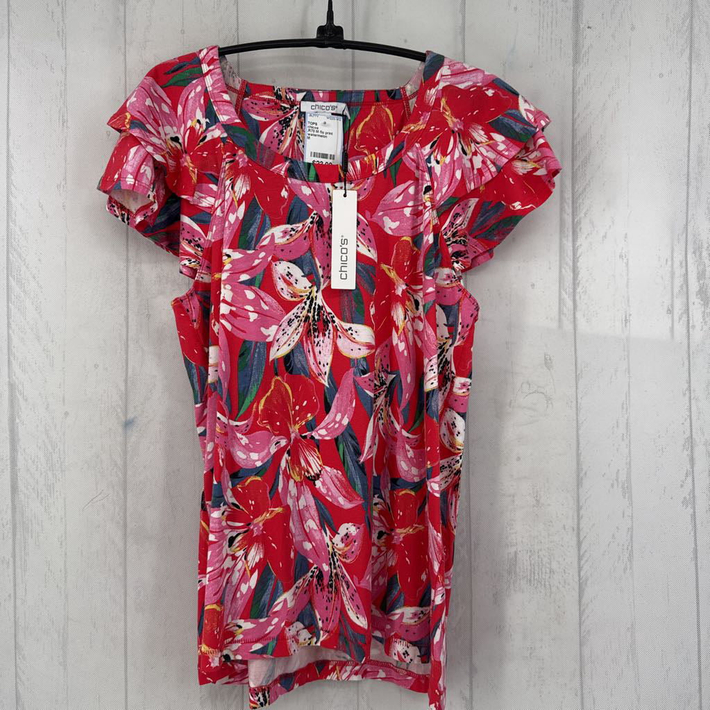 R70 M flo print flutter slv top s/s