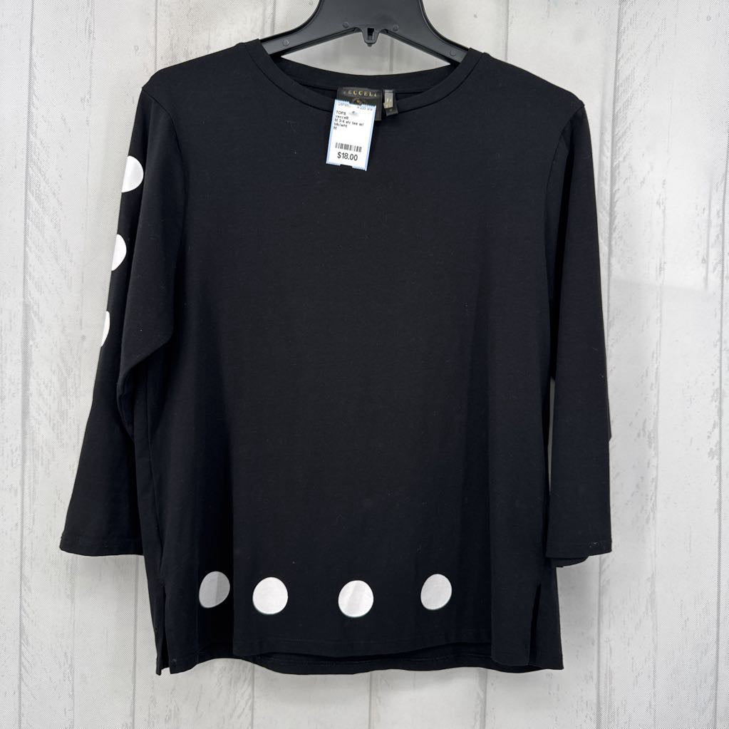 M 3/4 slv tee w/ polka dots