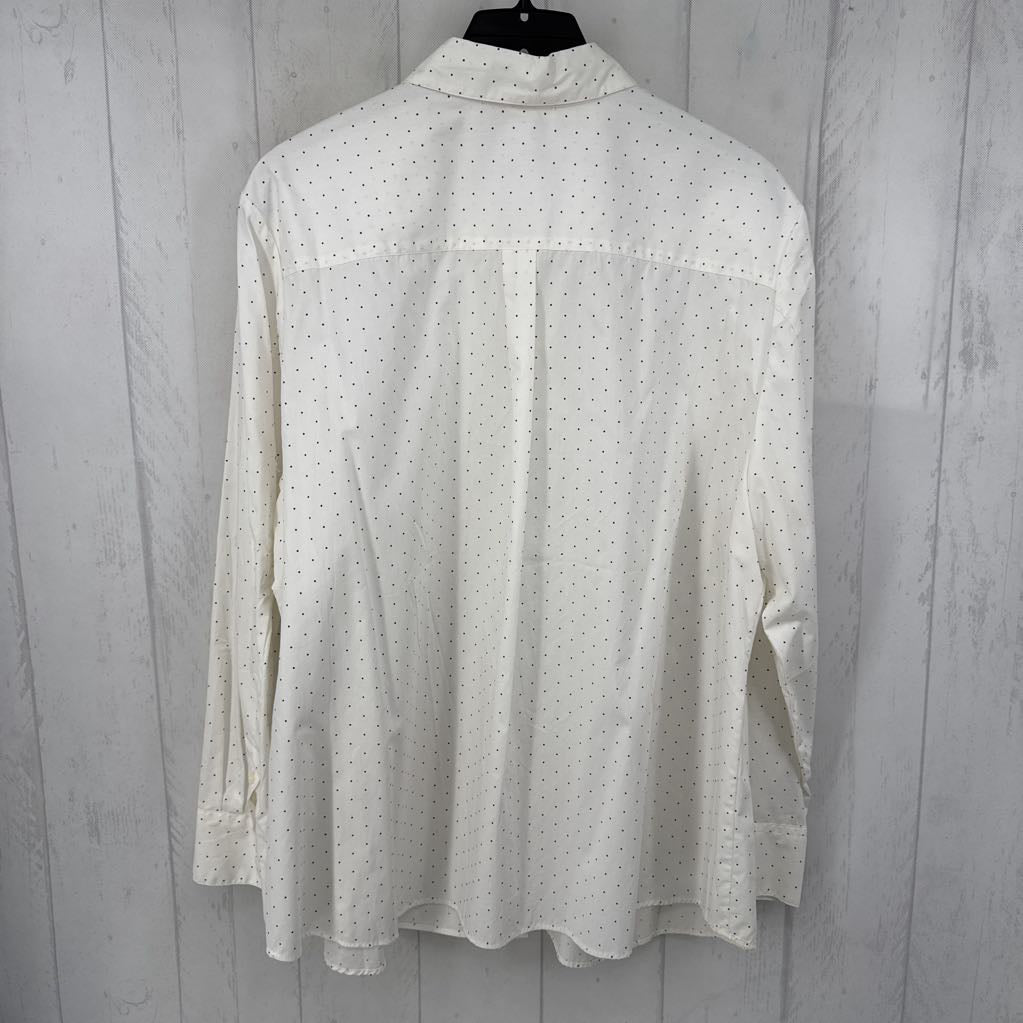 3x l/s dot print button shirt