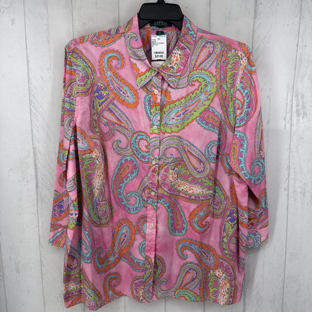 R95 3x l/s paisley button shirt