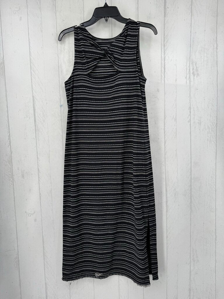 S striped open back slvls dress