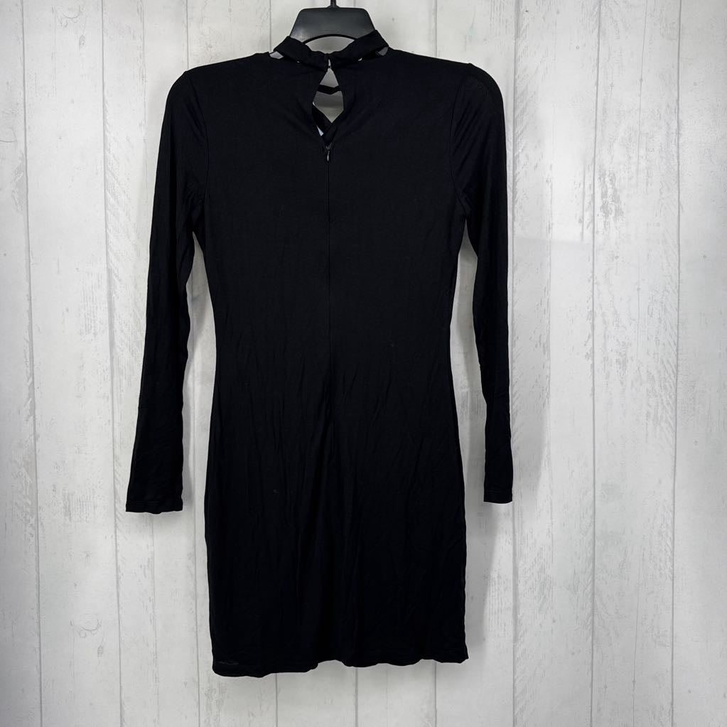 L criss cross v-neck l/s dress