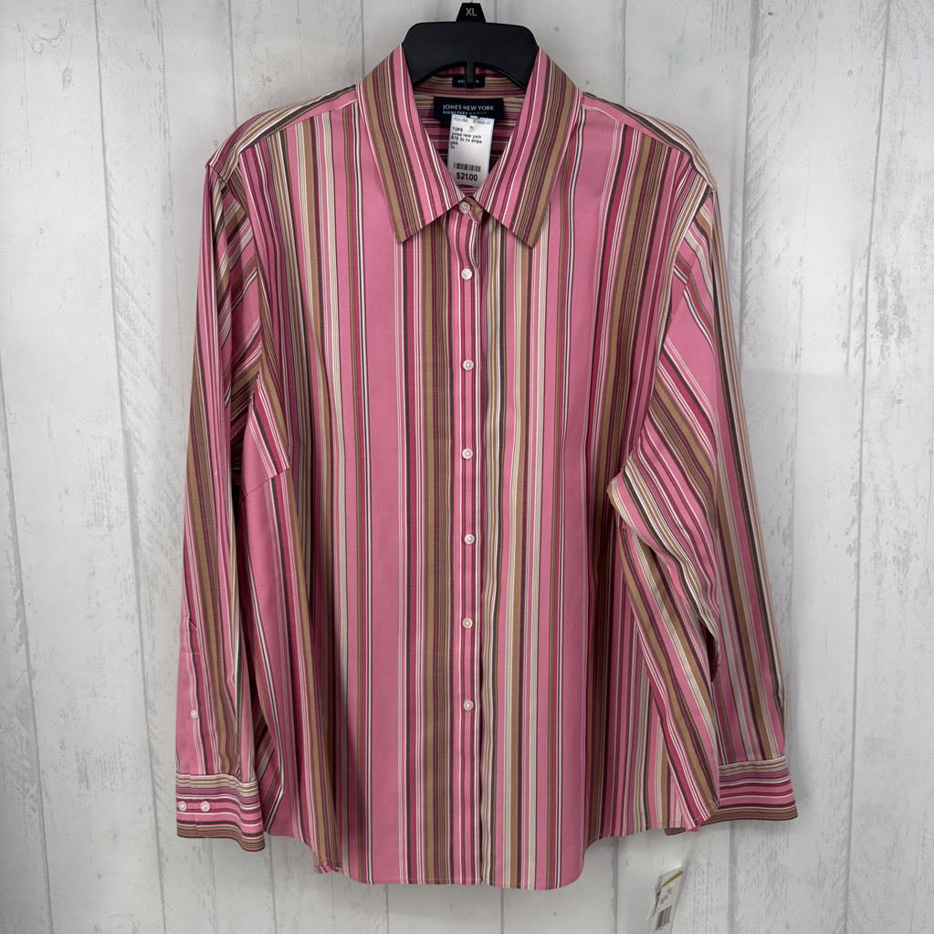 R75 3x l/s stripe button shirt