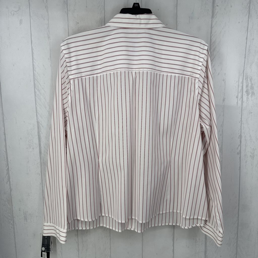 24w l/s stripe button shirt