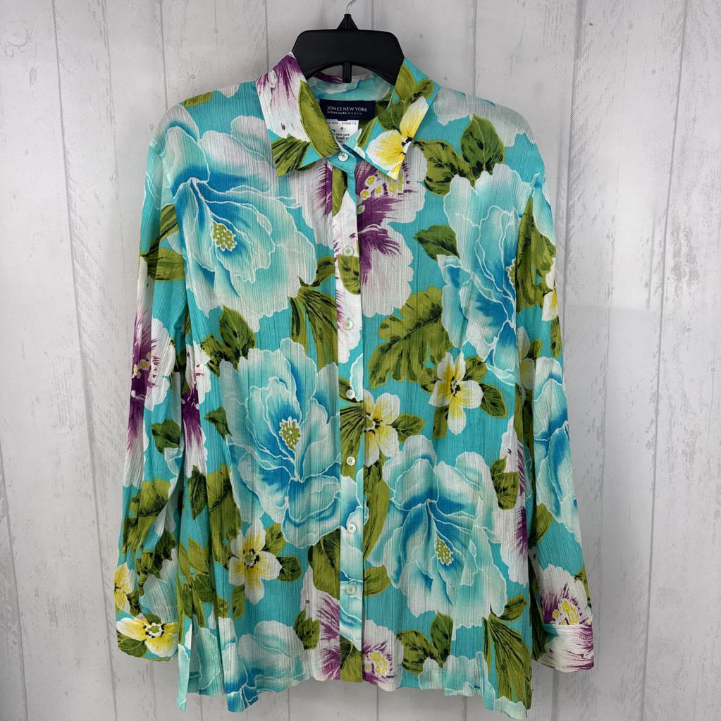 2x l/s flower print button shirt