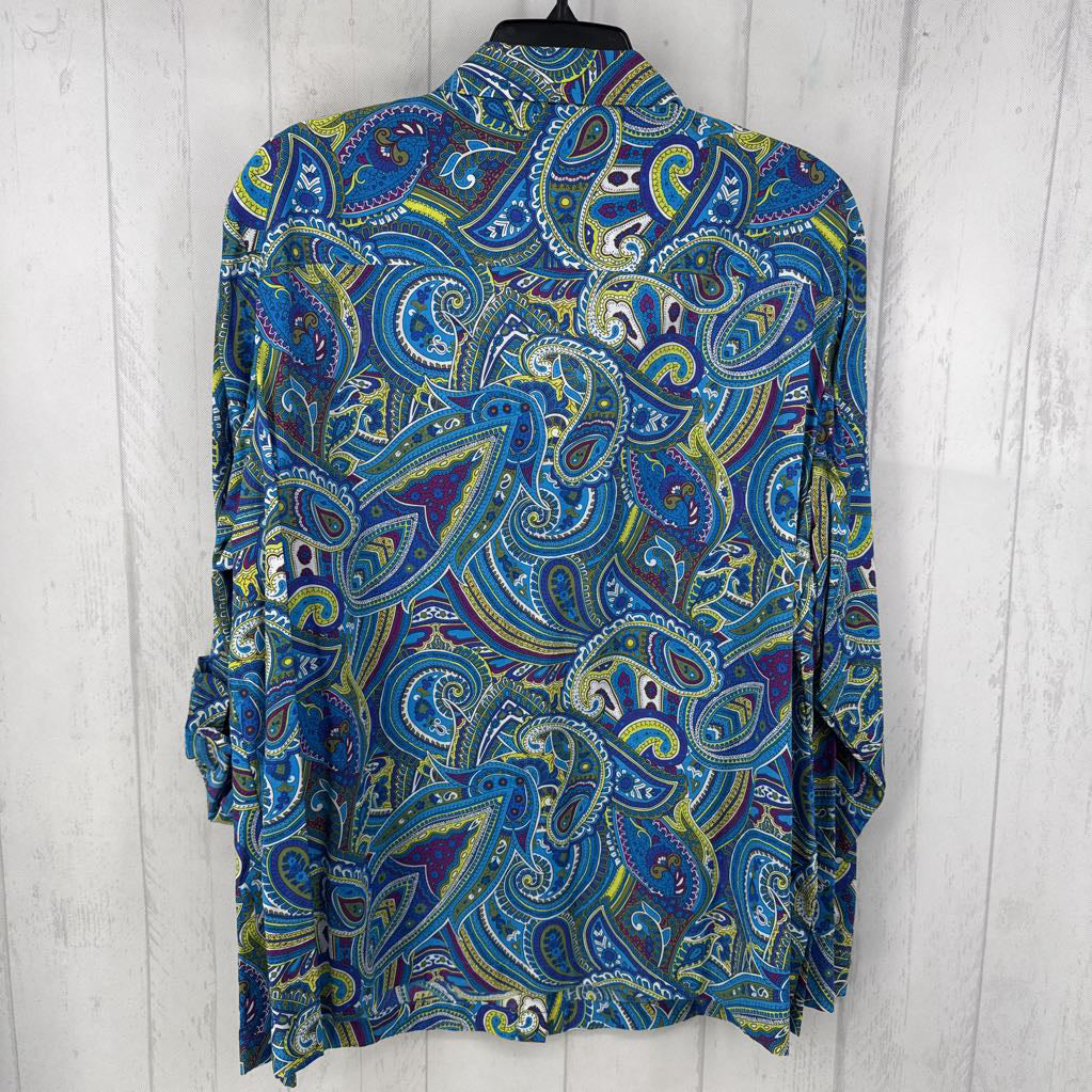 3x l/s paisley print button shirt
